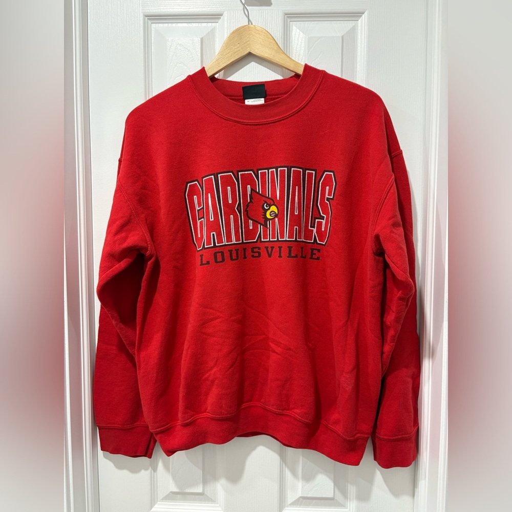 Louisville Cardinals NCAA College Red Sweater Medium Y2K